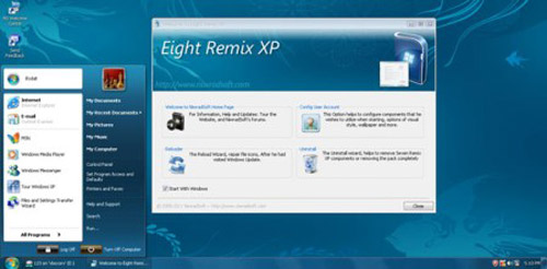“Khoác áo” Windows 8 lên hệ điều hành Windows XP, Công nghệ thông tin, Windows 8, he dieu hanh Windows 8, ra mat Windows 8, Windows XP, he dieu hanh Windows XP, phan mem Eight Remix Xp, phan mem mien phi, Eight Remix Xp